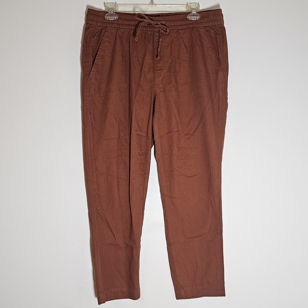 Gap Pants Womens Medium Orange Brick Drawstring Chino Stretch Office Workwear M